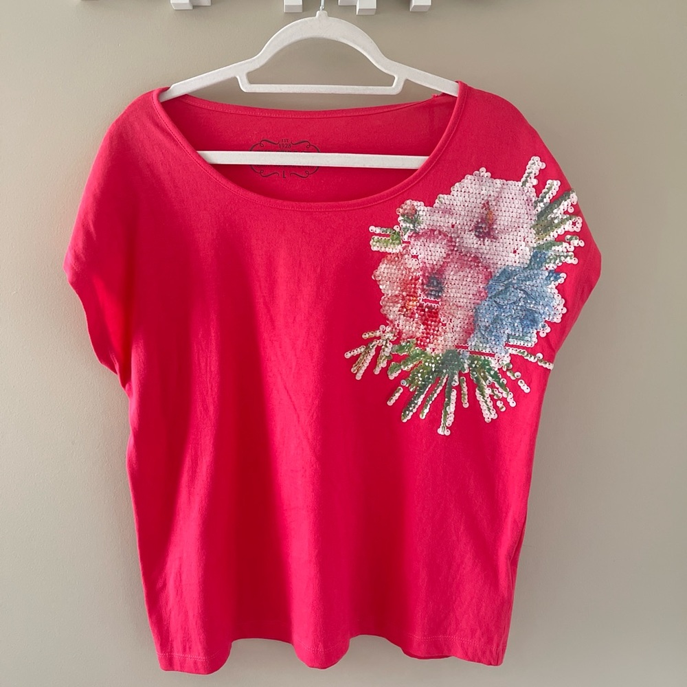 NWT Floral Sequins T-Shirt